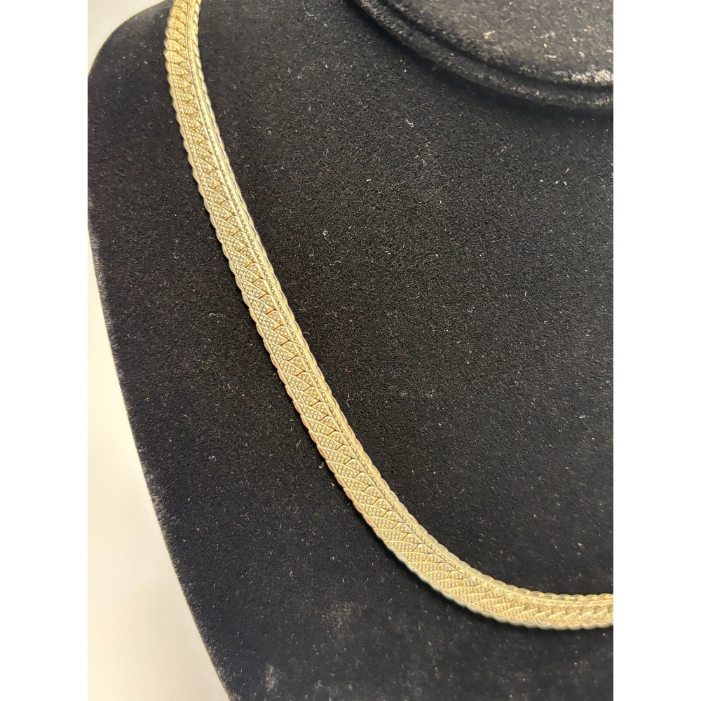 Herringbone‎ Necklace Retro Vintage Statement Piece 14 inch - Picture 6 of 10